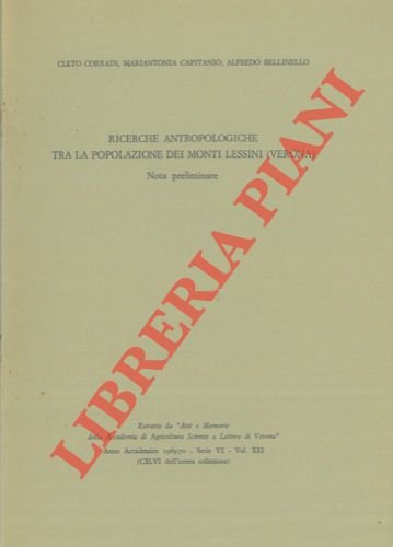 Ricerche antropologiche tra la popolazione dei Monti Lessini. (Verona) Nota …