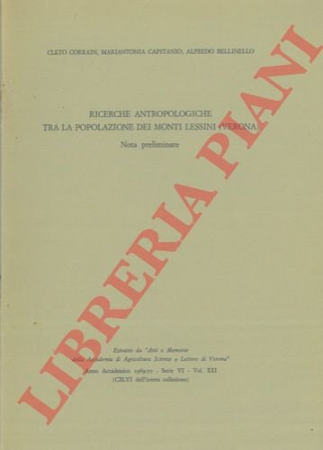 Ricerche antropologiche tra la popolazione dei Monti Lessini. (Verona) Nota …