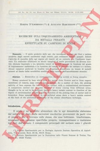 Ricerche sull'inquinamento ambientale da metalli pesanti effettuate su campioni di …