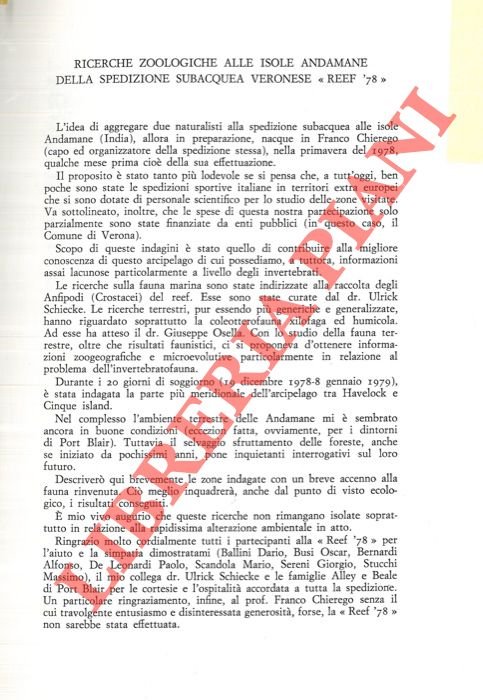 Ricerche zoologiche alle isole Andamane della spedizione subacquea veronese “Reef … | Immagine Gallery 2