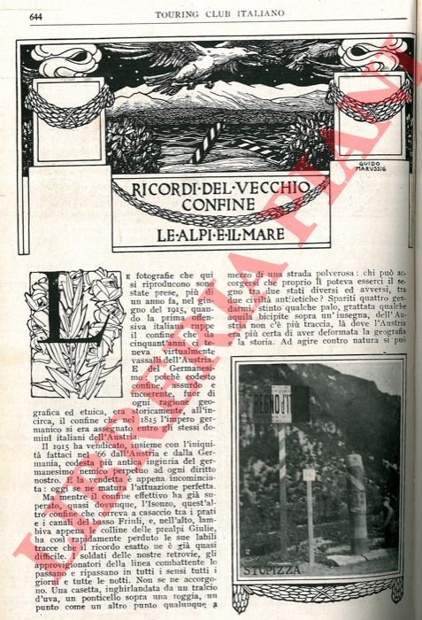 Ricordi del vecchio confine. Le Alpi e il mare.