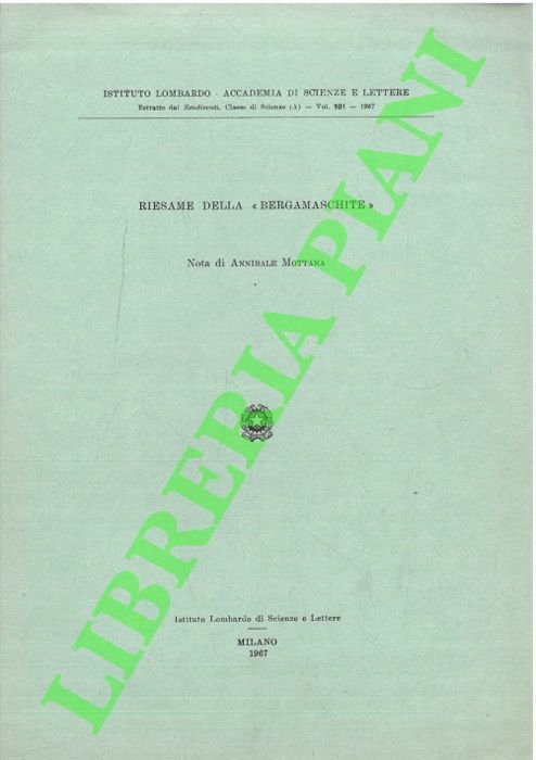 Riesame della “Bergamaschite” .