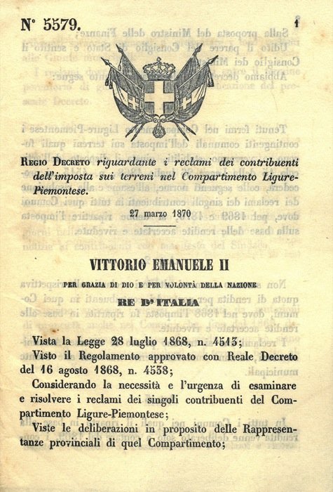 riguardante i reclami dei contribuenti dell'imposta sui terreni nel Compartimento …