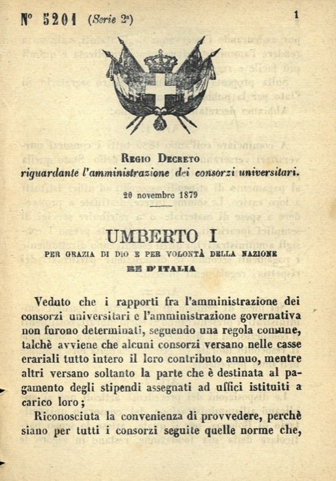 riguardante l'amministrazione dei consorzi universitari.