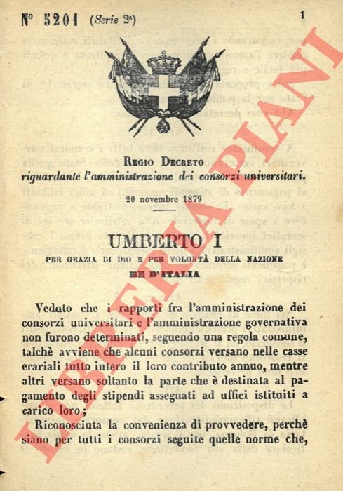 riguardante l'amministrazione dei consorzi universitari.