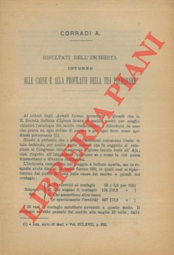 Risultati dell'inchiesta intorno alle cause e alla profilassi della tisi …
