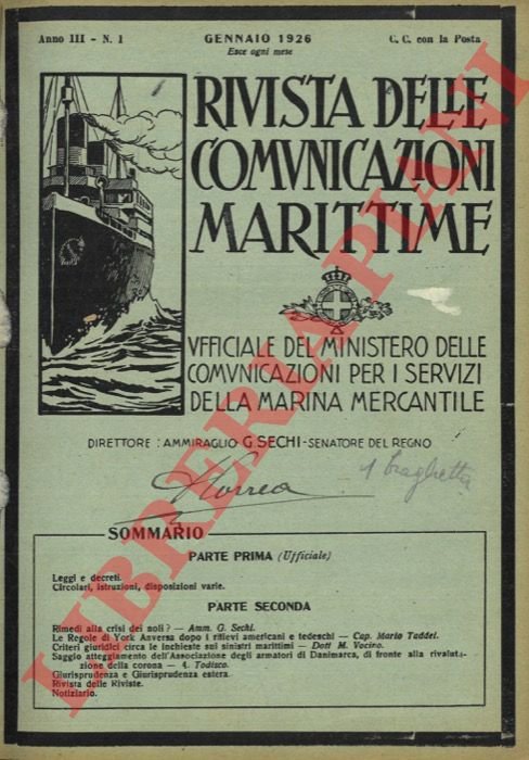 Rivista delle Comunicazioni Marittime.