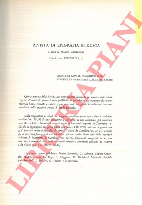 Rivista di epigrafia etrusca. | Immagine Gallery 3
