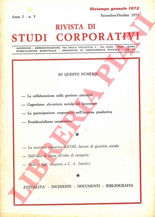 Rivista di studi corporativi.