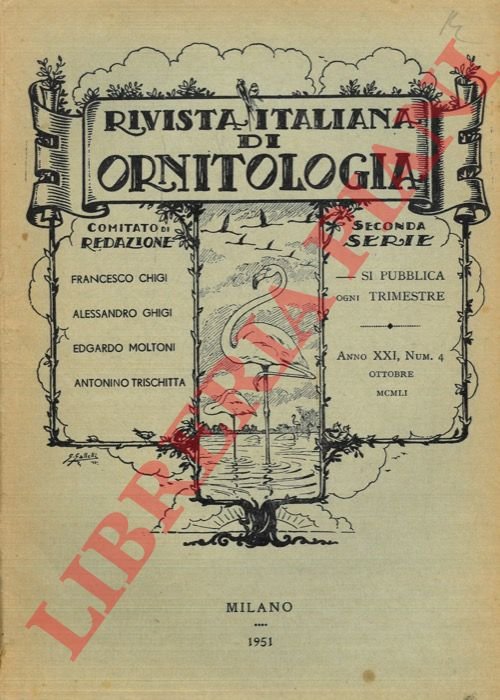 Rivista Italiana di Ornitologia. Seconda Serie. 1951