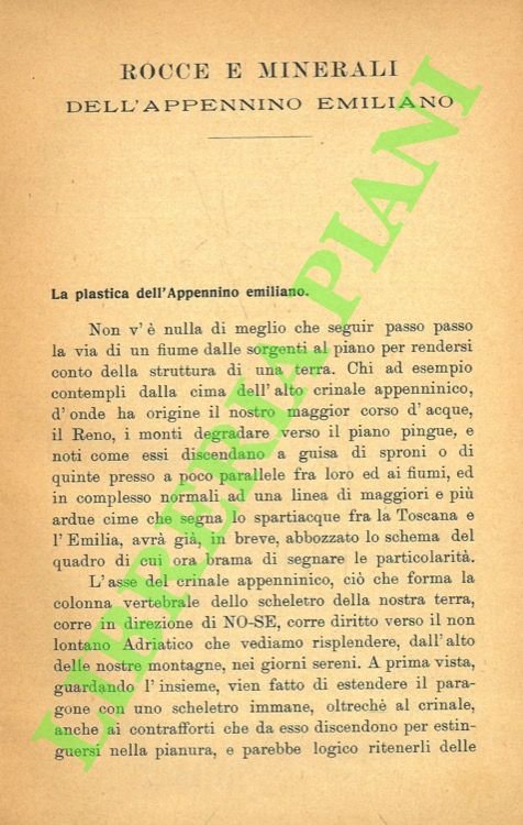 Rocce e minerali dell'Appennino emiliano. Schizzo geologico a commento di …