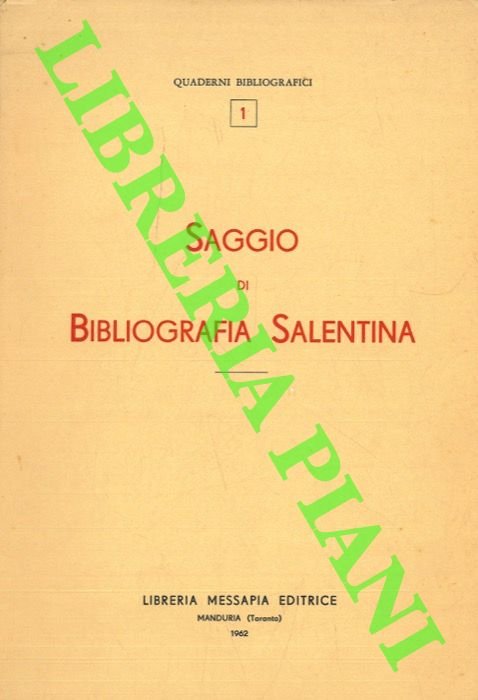Saggio di Bibliografia salentina.