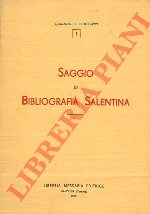 Saggio di Bibliografia salentina.