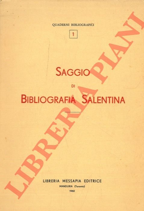 Saggio di Bibliografia salentina.