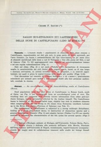 Saggio eco-etologico sui gasteropodi delle dune di Castelfusano (lido di …