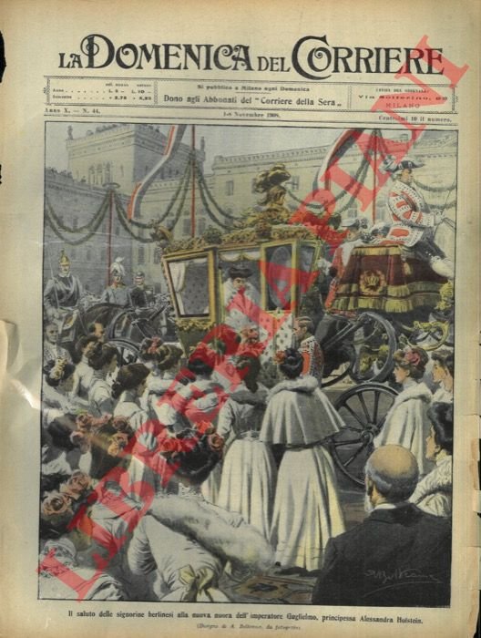 Saluto delle signorine berlinesi alla nuova nuora dell'imperatore Guglielmo.