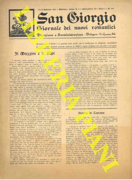 San Giorgio. Giornale dei nuovi romantici.