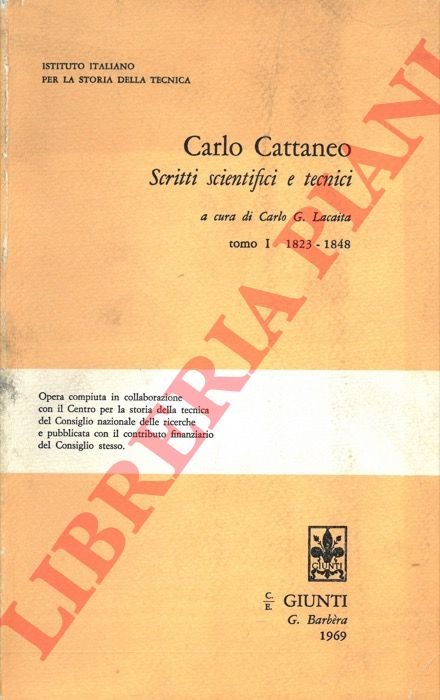 Scritti scientifici e tecnici. Tomo I. 1823-1848.