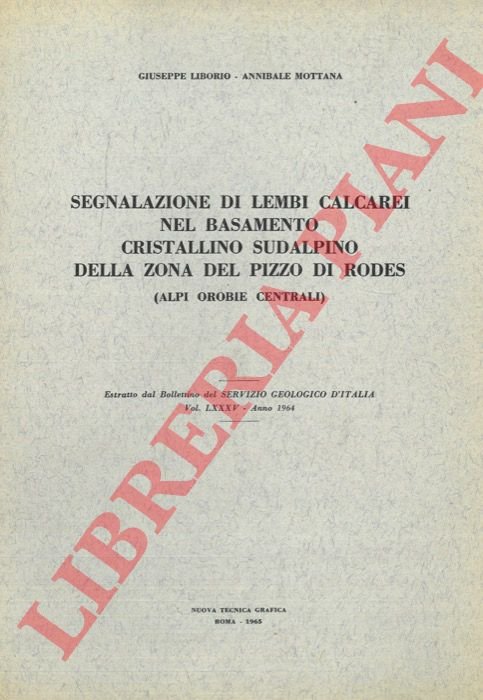 Segnalazione di lembi calcarei nel basamento cristallino sudalpino della zona …