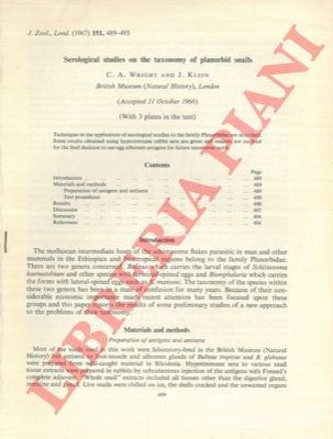 Serological studies on the taxonomy of planorbid snails.