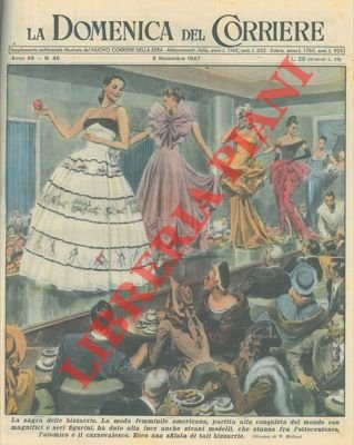 Sfilata di strani modelli femminili che stanno fra l'ottocentesco, l'atomico …