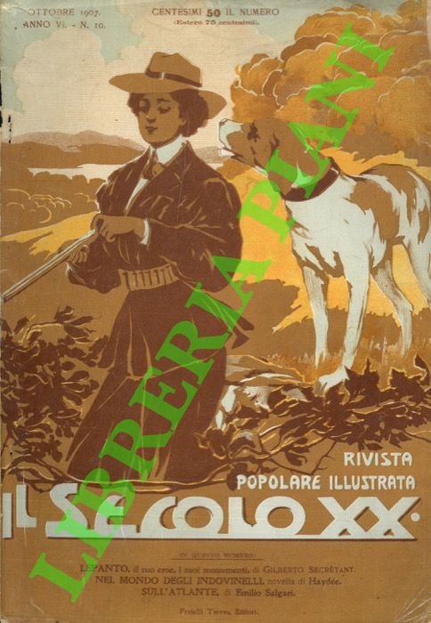 Signora a caccia, con cane.