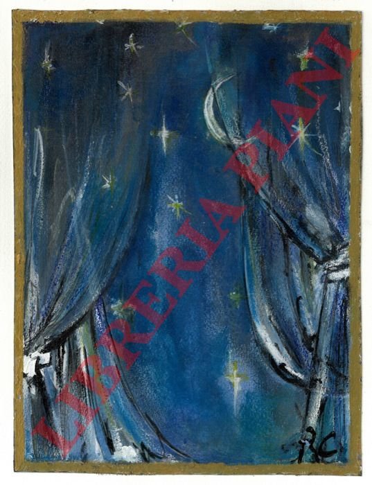 Sipari teatrali con fondo di cieli notturni stellati.