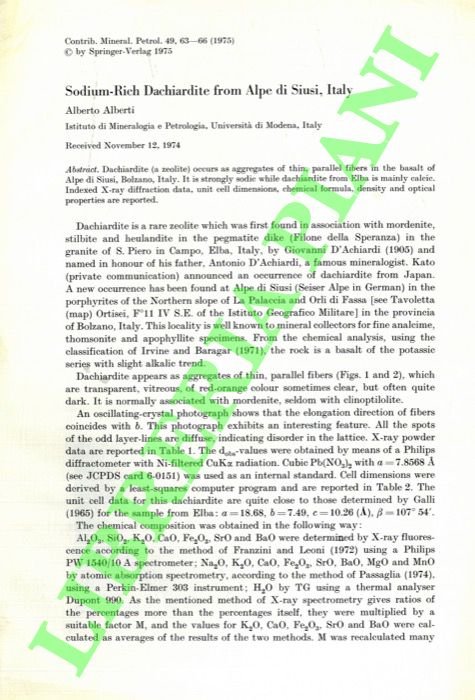 Sodium-Rich Dachiardite from Alpe di Siusi, Italy.