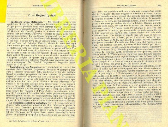 Spedizione artica Stefansson. Spedizione artica Amundsen. La spedizione antartica australiana.