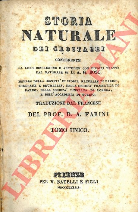 Storia naturale dei crostacei contenente la loro descrizione e abitudini, …