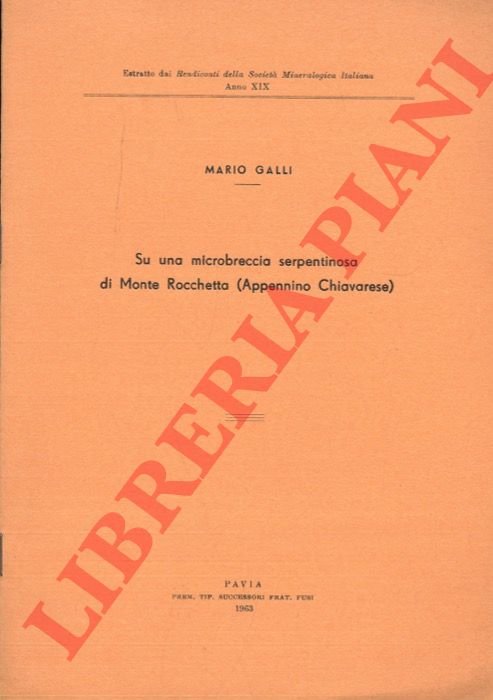 Su una microbreccia serpentinosa di Monte Rocchetta (Appennino Chiavarese) .