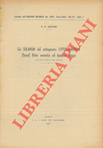 Sui Solanum del genere Leptostemonum (Dunal) Bitter avventizi ad Apuania …