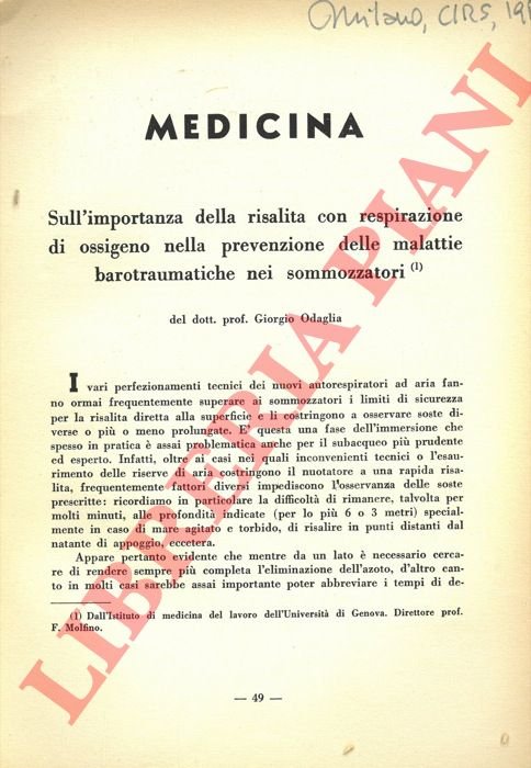 Sull'importanza della risalita con respirazione di ossigeno nella prevenzione delle …
