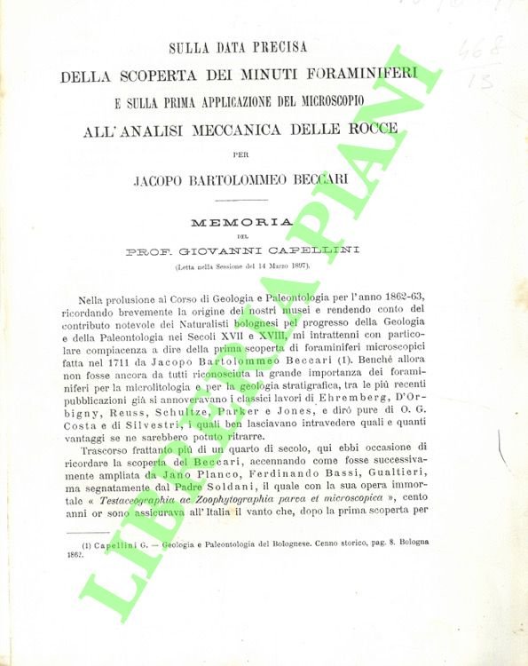Sulla data precisa della scoperta dei minuti foraminiferi e sulla …