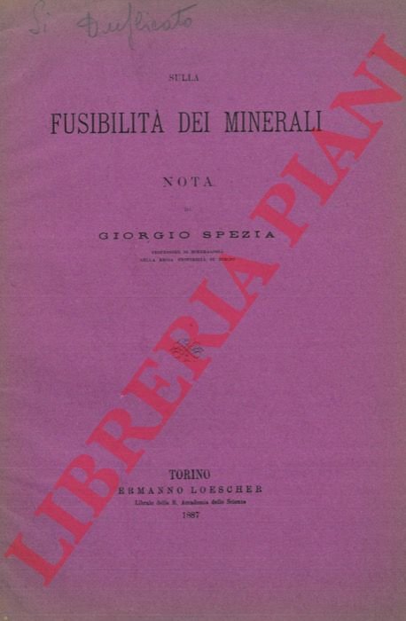Sulla fusibilità dei minerali.