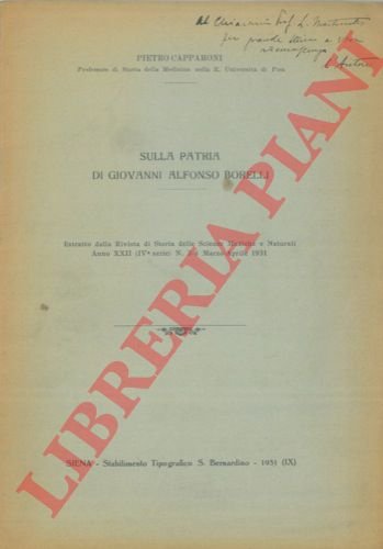Sulla patria di Giovanni Alfonso Borelli.