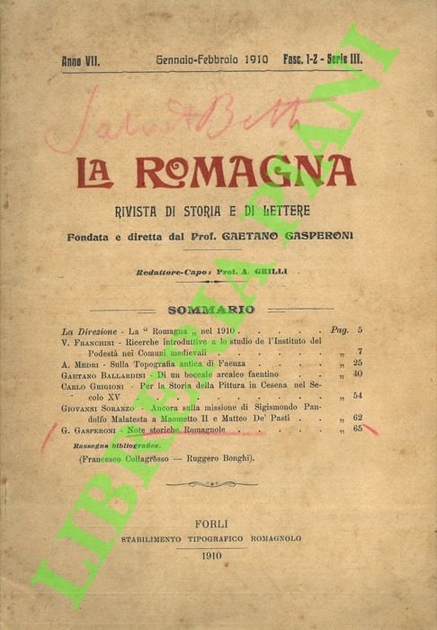 Sulla topografia antica di Faenza.
