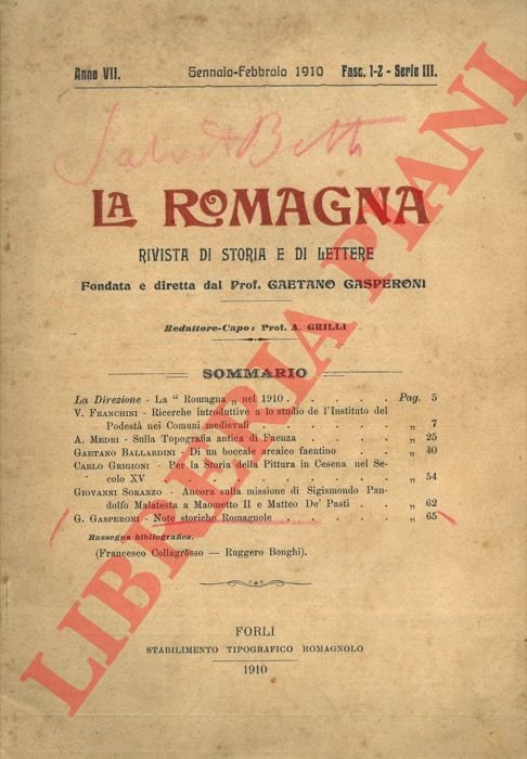Sulla topografia antica di Faenza.