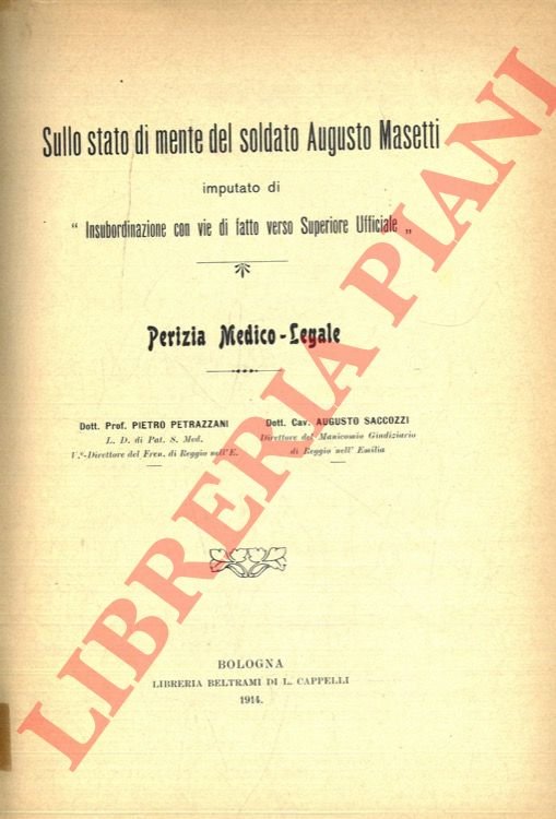 Sullo stato di mente del soldato Augusto Masetti imputato di … | Immagine Gallery 3