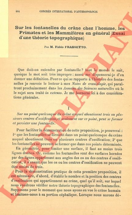 Sur les fontanelles du crane chez l'homme, les primates et …