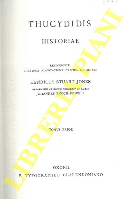 Thucydidis. Historiae. Tomus prior. Libri I-IV. Tomus posterior. Libri V-VIII.