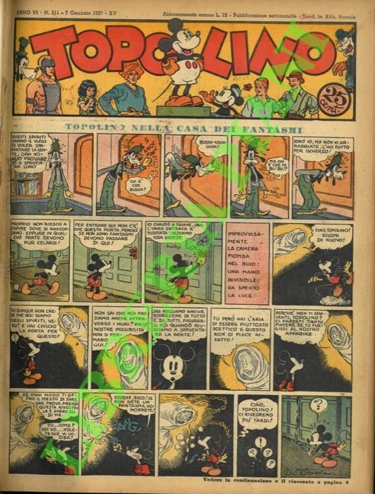Topolino 1937. Disponiamo dei da n° 211 a 235.