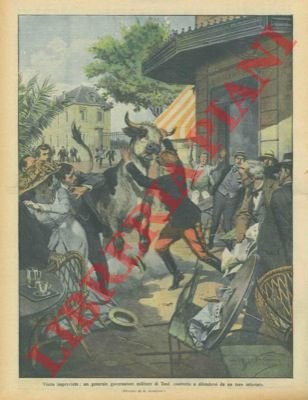 Toro infuriato assale generale francese.