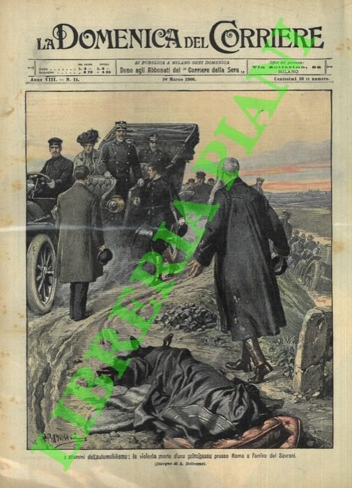 Tragica morte d'una principessa travolta da un'automobile.