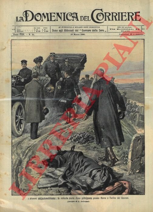 Tragica morte d'una principessa travolta da un'automobile.