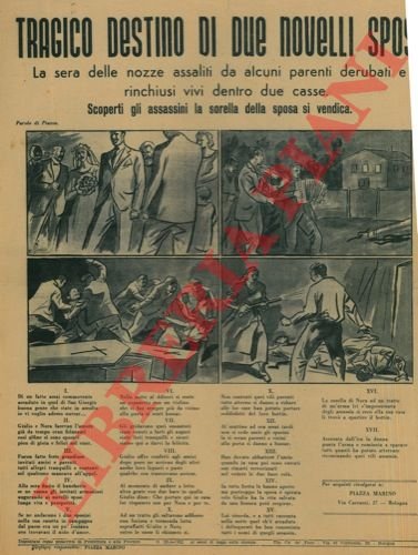 Tragico destino di due novelli sposi.