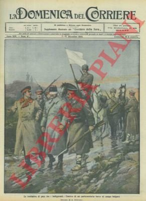 Trattative di pace: il parlamentario turco, bendato, al campo bulgaro.