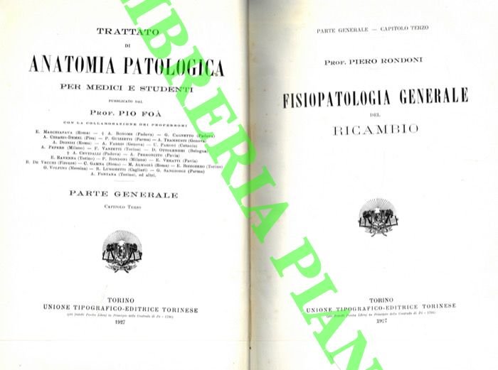 Trattato di Anatomia Patologica per medici e studenti. Parte Generale. …