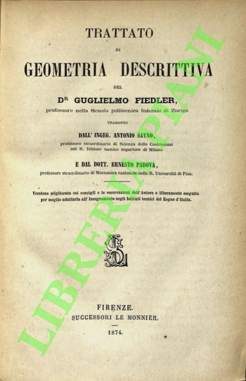 Trattato di geometria descrittiva.