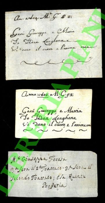 Tre bigliettini religiosi,